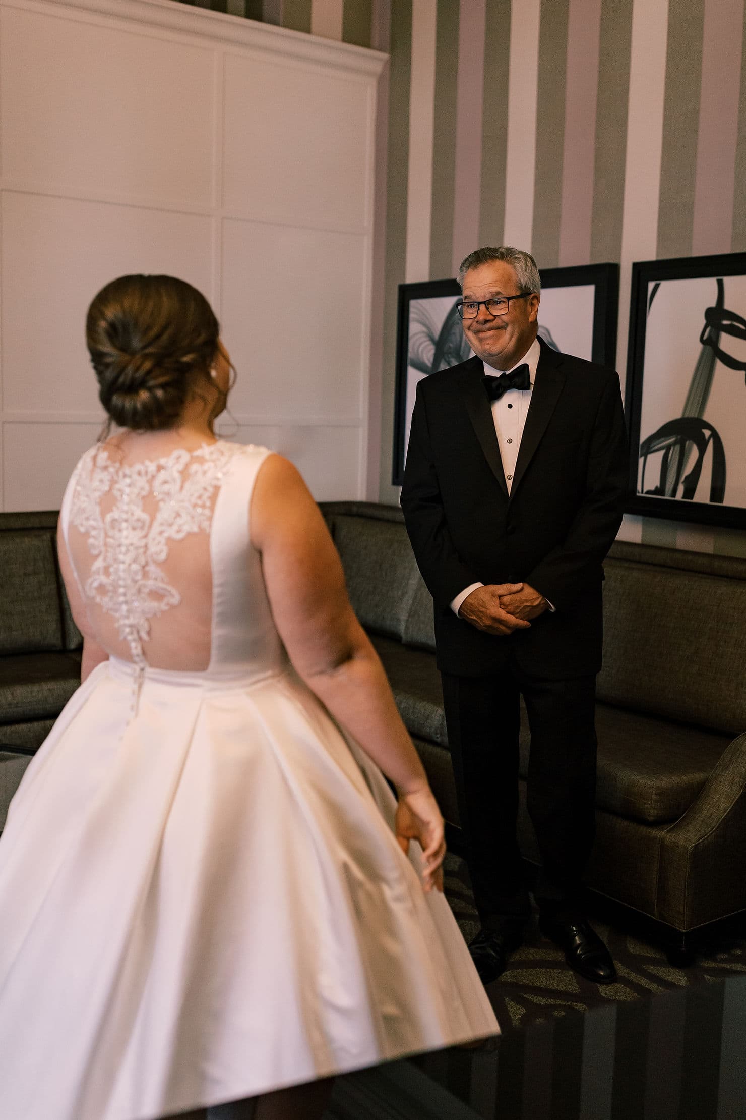 A first look with the father at this classy and refined wedding in Washington DC