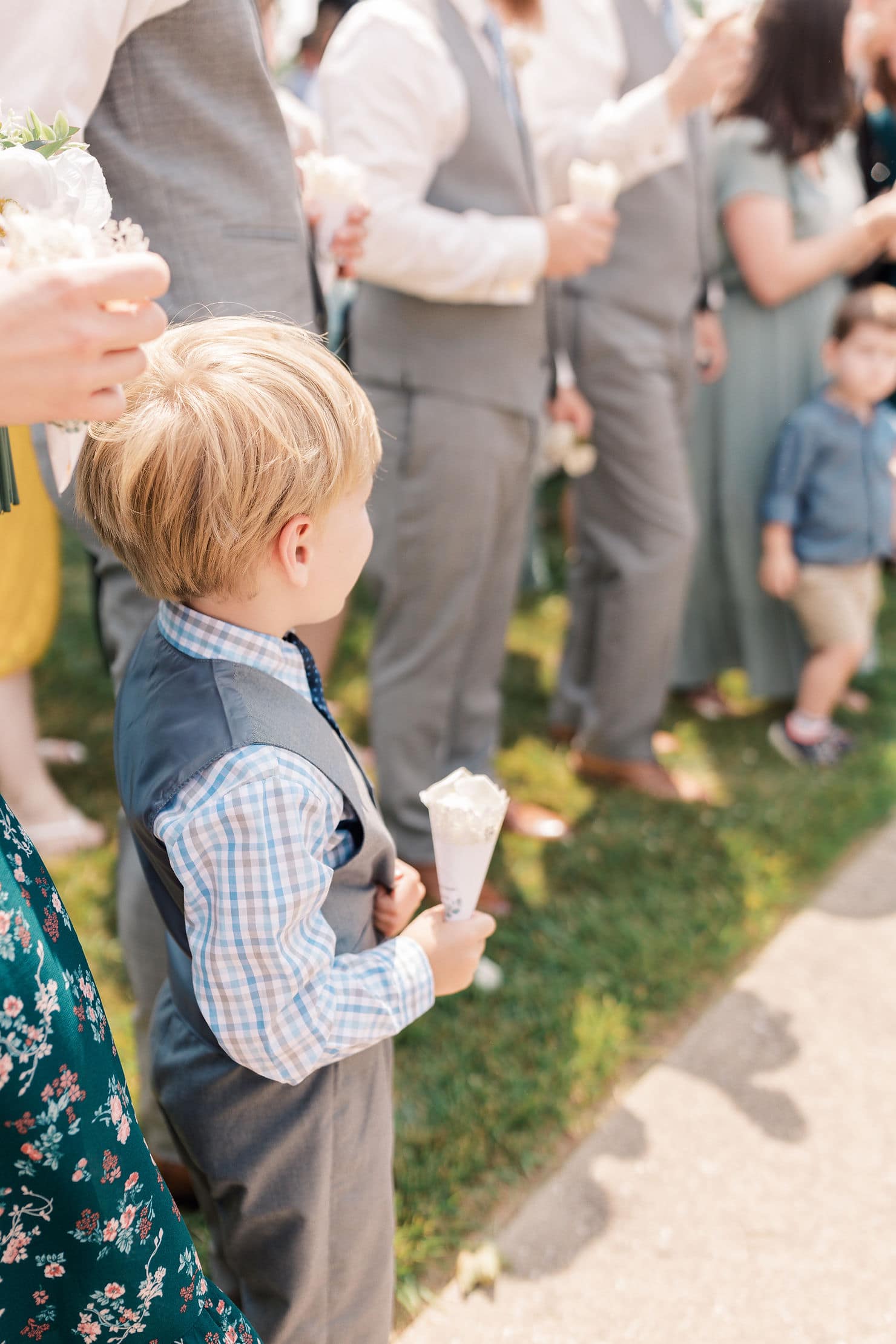 petal toss flower wedding exit