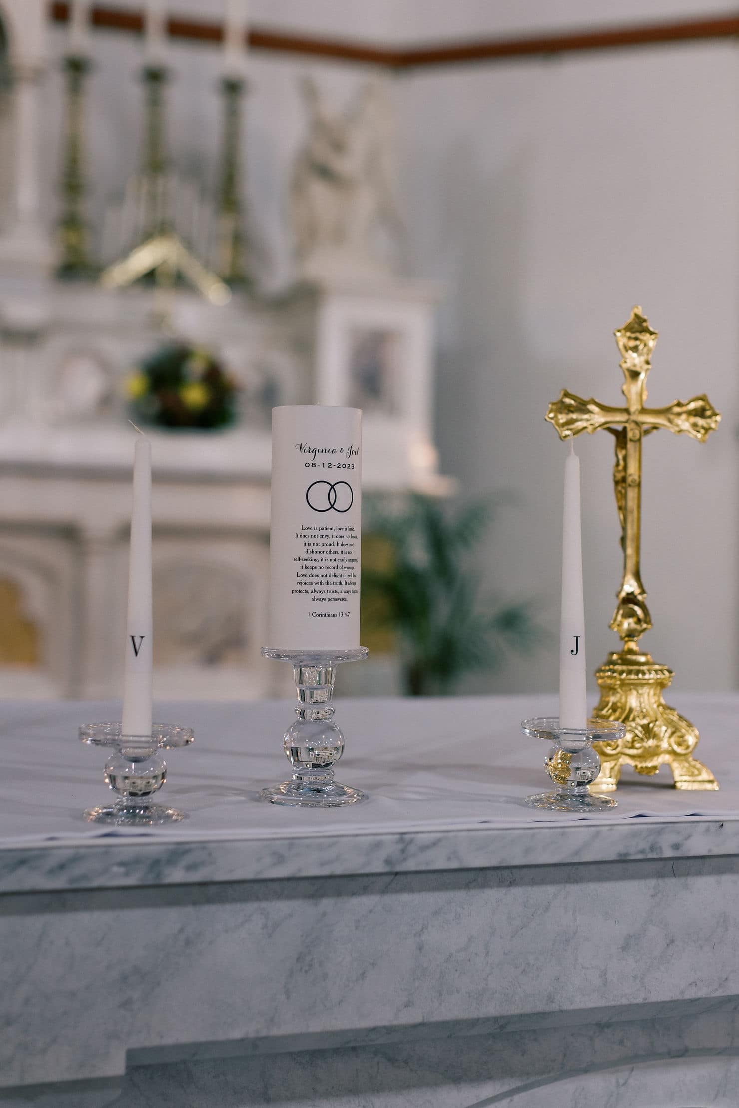 a wedding at Saint Vincent De Paul church in downtown DC