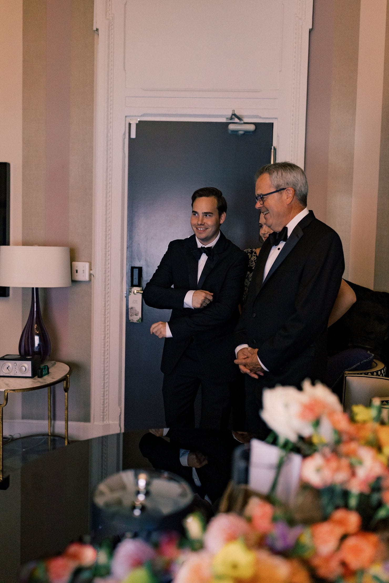 A first look with the family at this classy and refined wedding in Washington DC