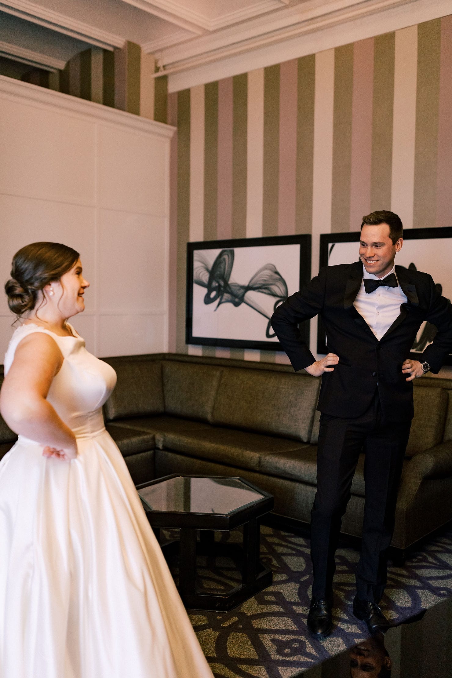 A first look with the family at this classy and refined wedding in Washington DC