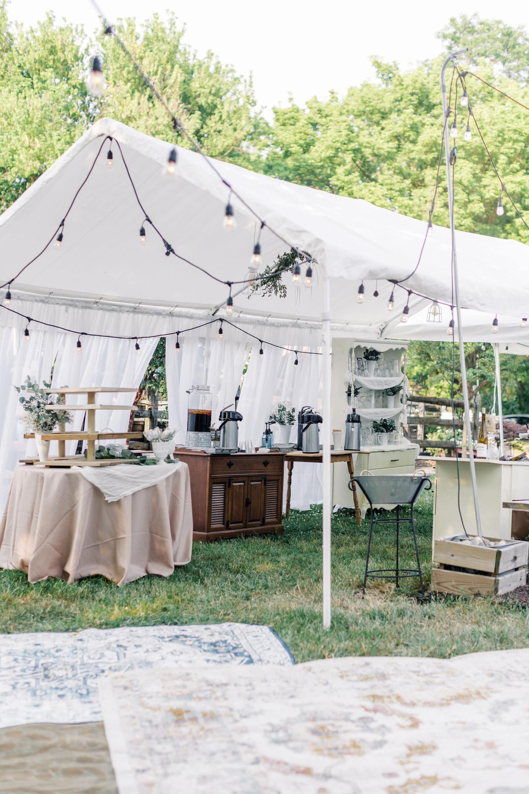 backyard garden tent wedding in carroll county maryland