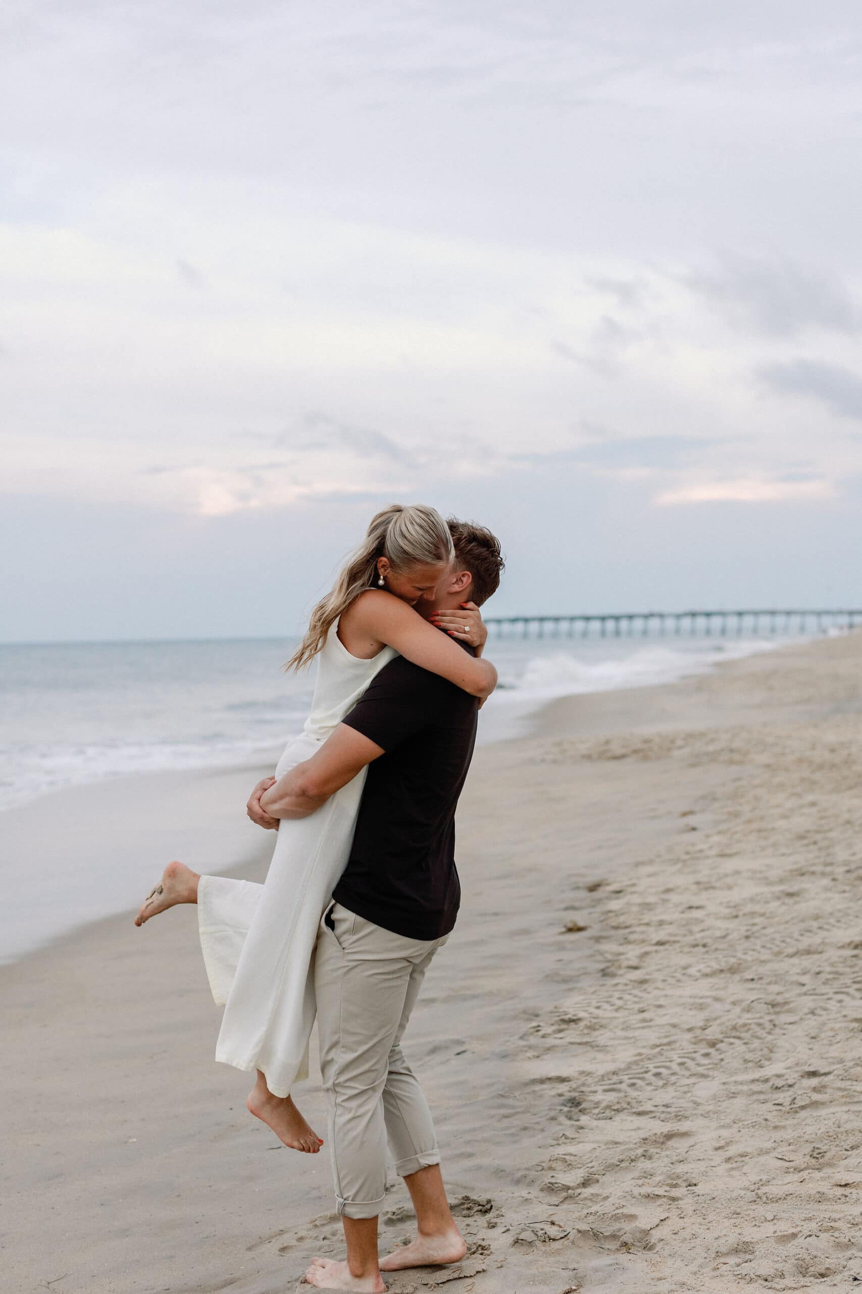 couples beach photoshoot crystal coast North Carolina