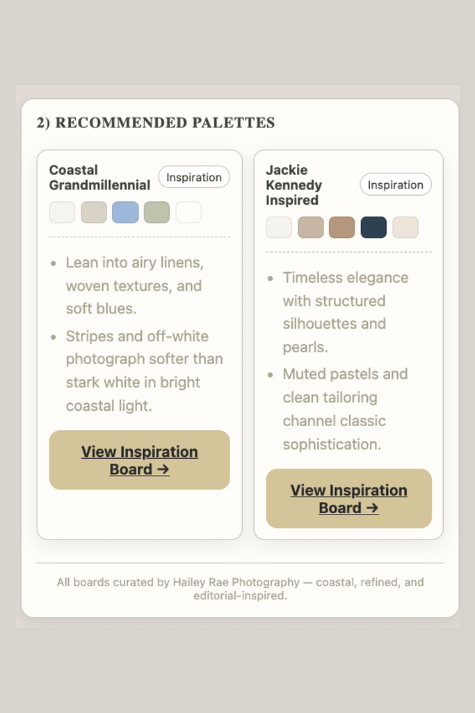 Color harmony tool displaying complementary and analogous color palettes for fall outfits and portrait styling.