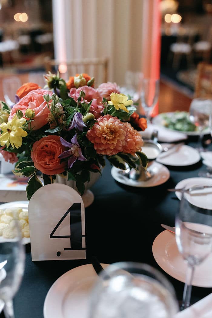 Romantic Hotel Monaco wedding reception details