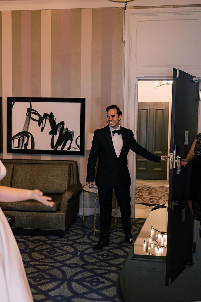 A first look with the family at this classy and refined wedding in Washington DC