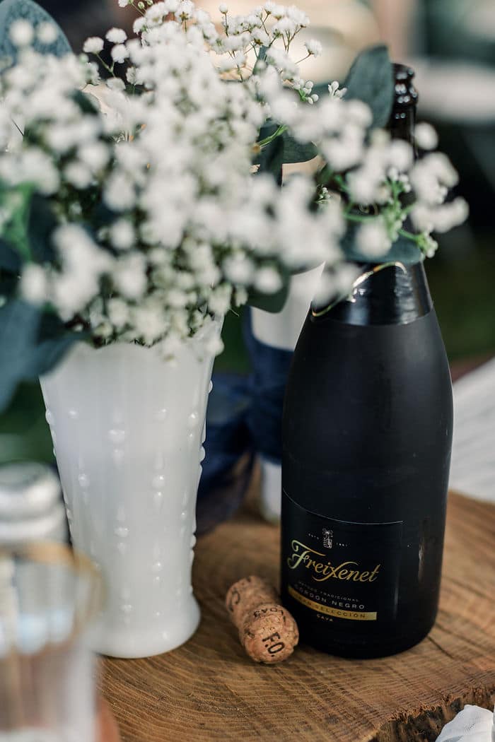 a bottle of champagne at a maryland wedding