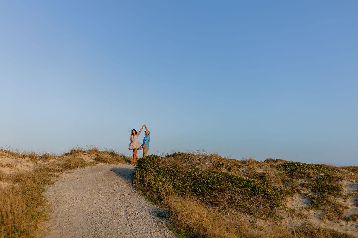 Sunset beach photos on sand dunes in North Carolina 