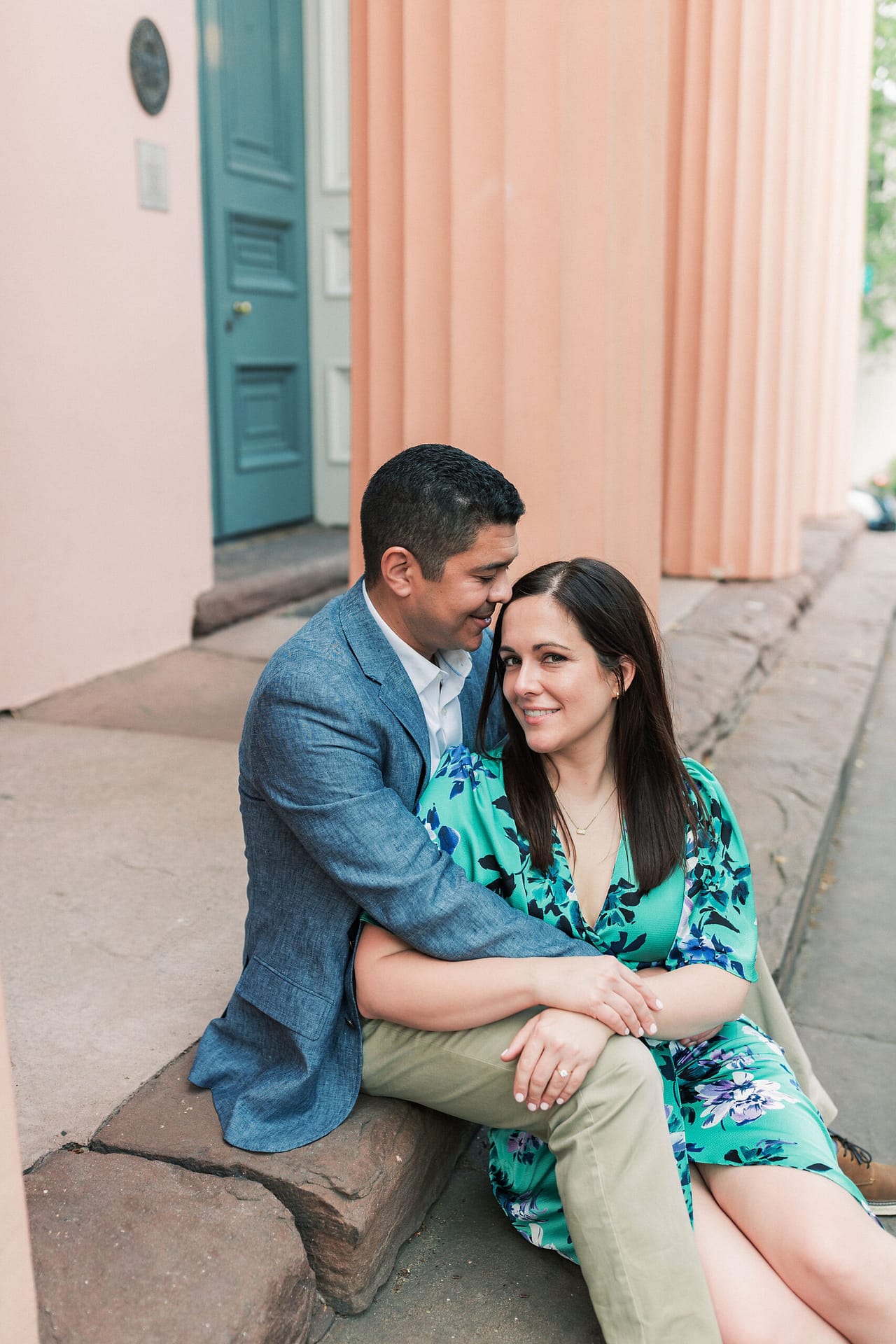 An elegant sunset engagement session in Old Town Alexandria