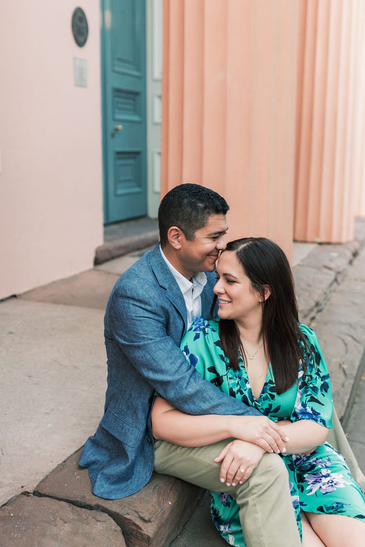 Photo spots for an engagement in Old Town Alexandria