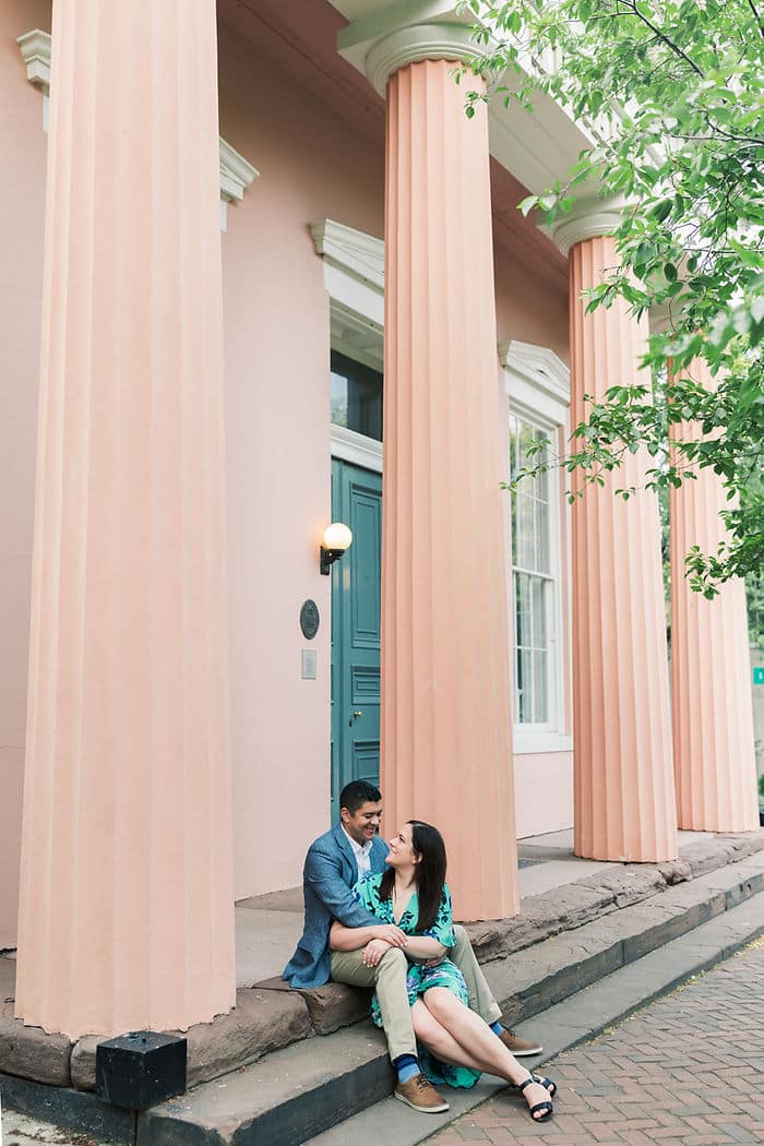 Downtown engagement photo inspiration for Old Town Alexandria