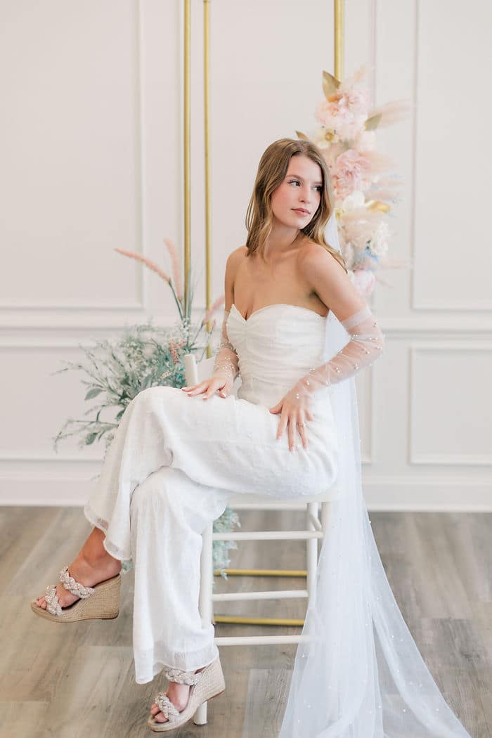 Pastel color palette for dreamy bridal photography