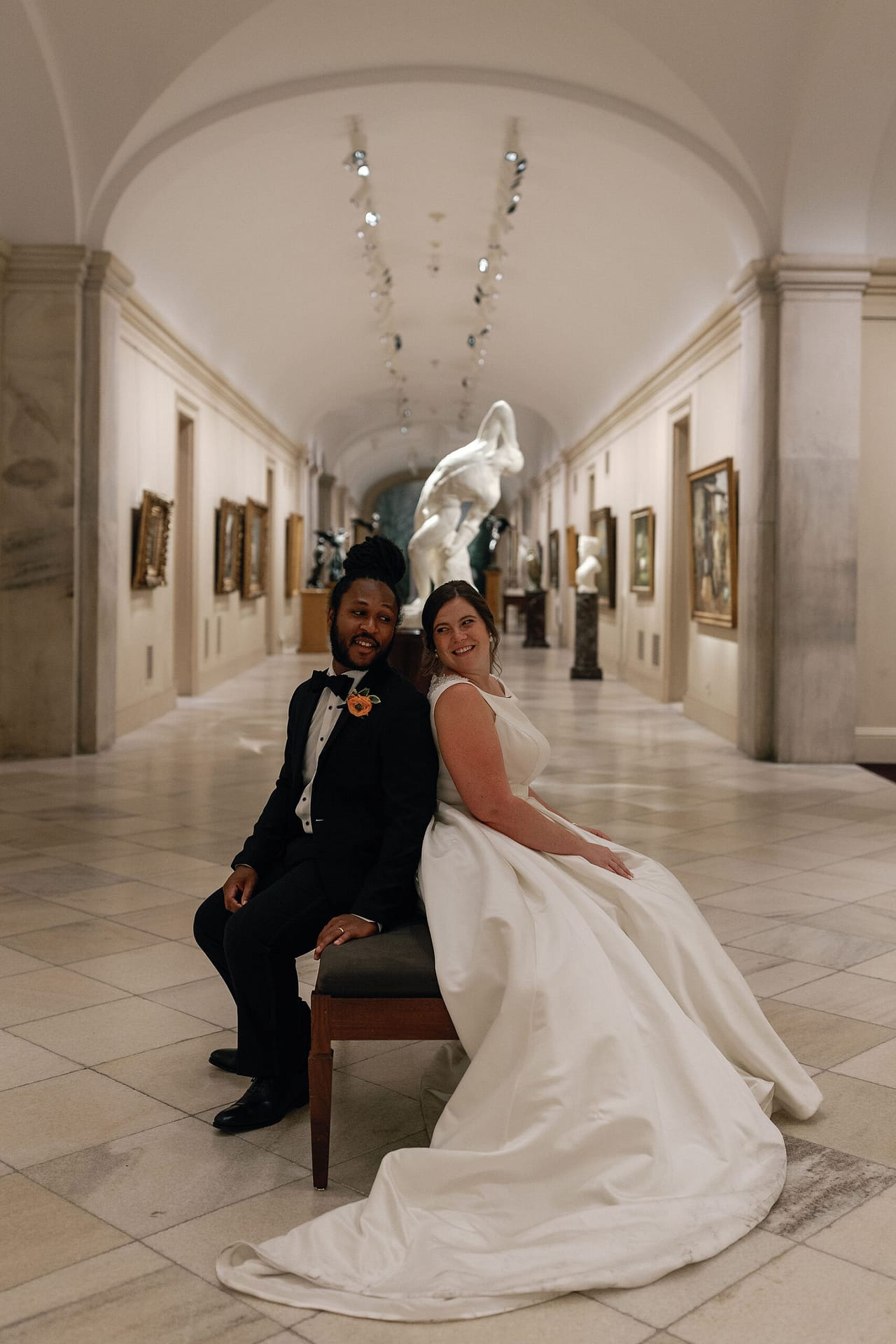 Art museum elopement National Portrait Gallery Wedding portraits in Washington DC