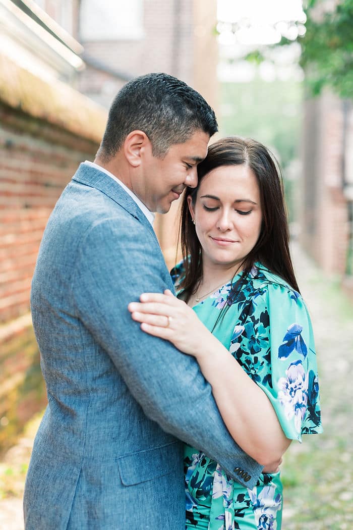 Old Town Alexandria sunset engagement