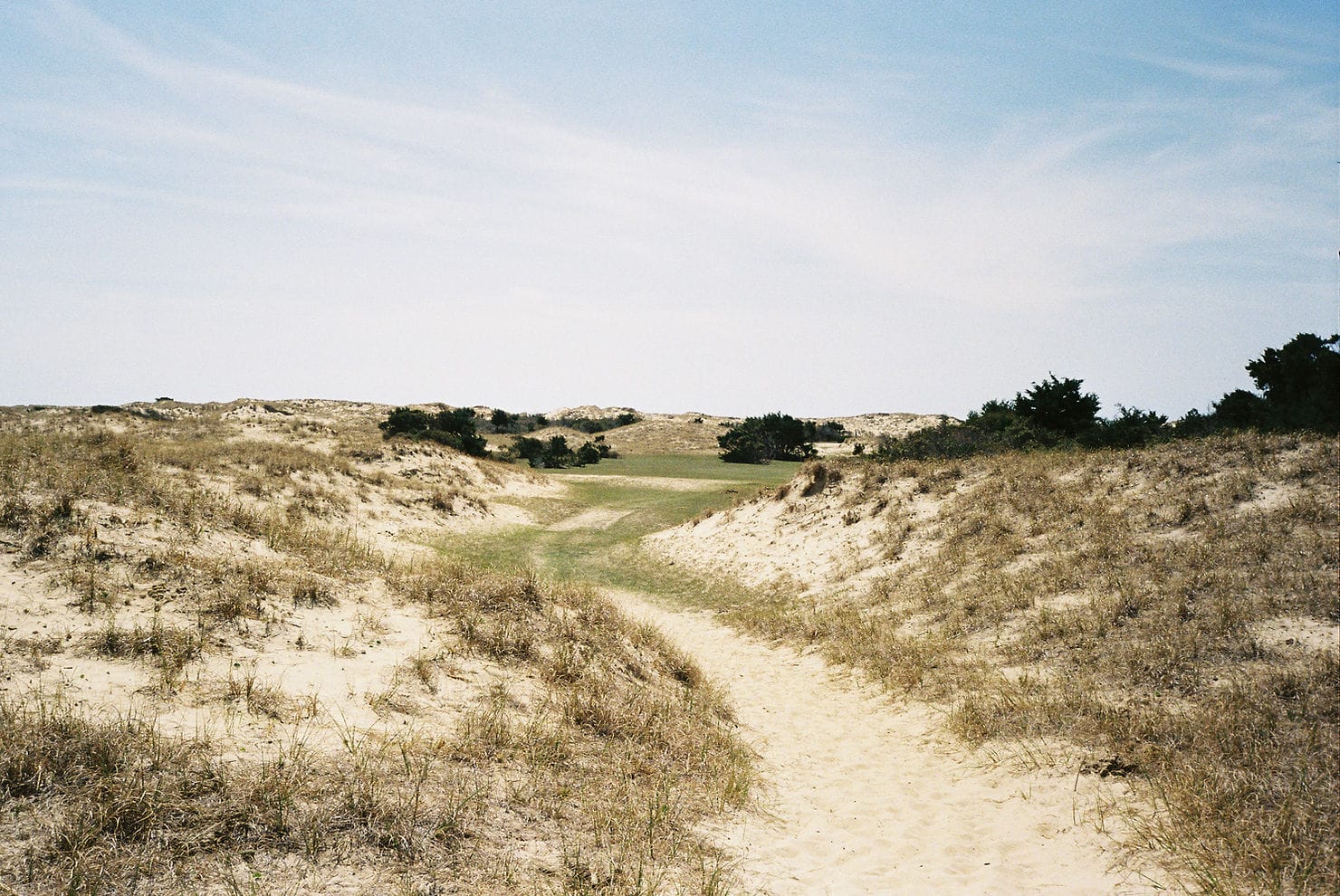 Sand dunes on film in the outer banks, NC