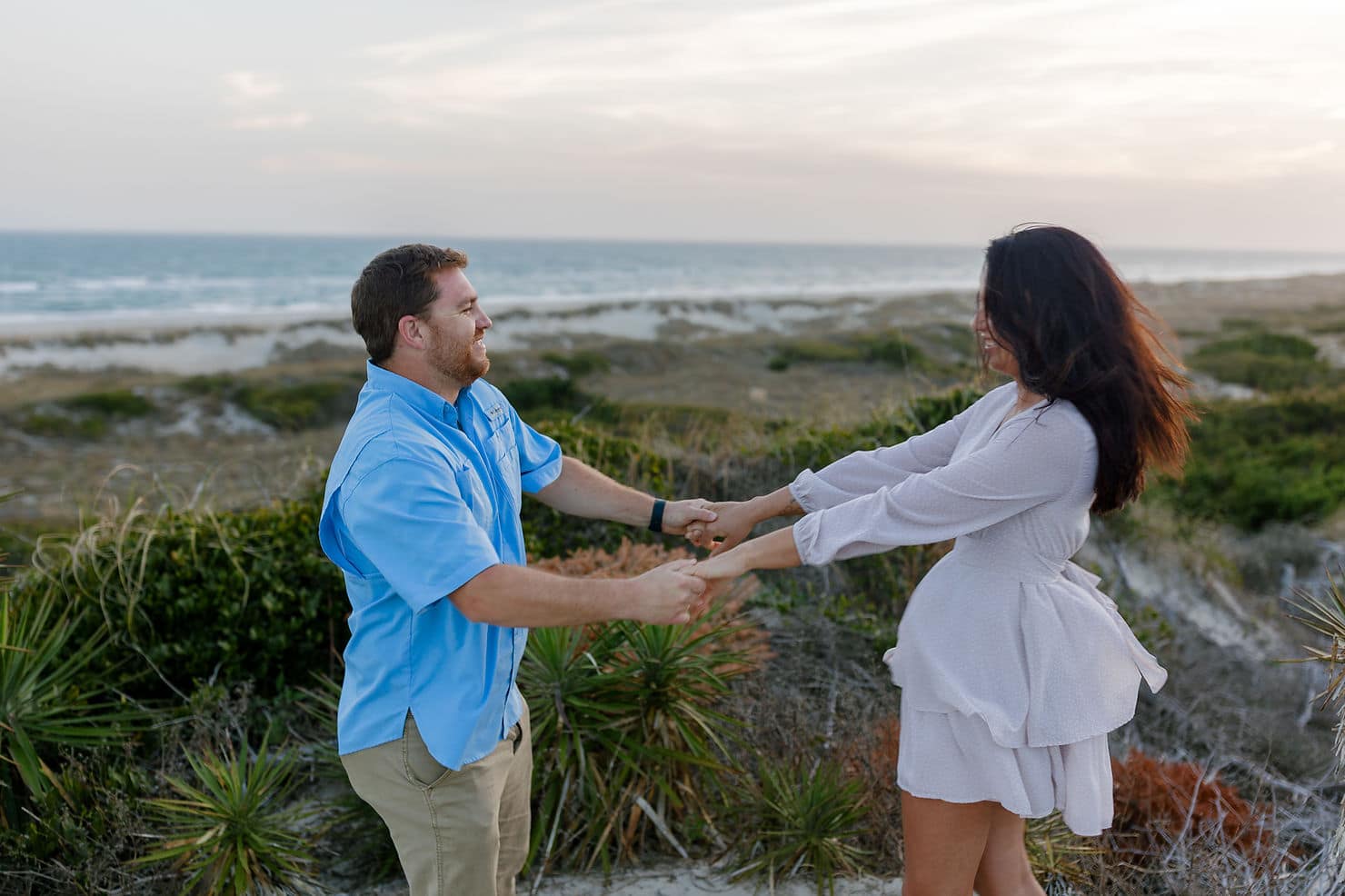 Couples beach photos in Emerald Isle North Carolina